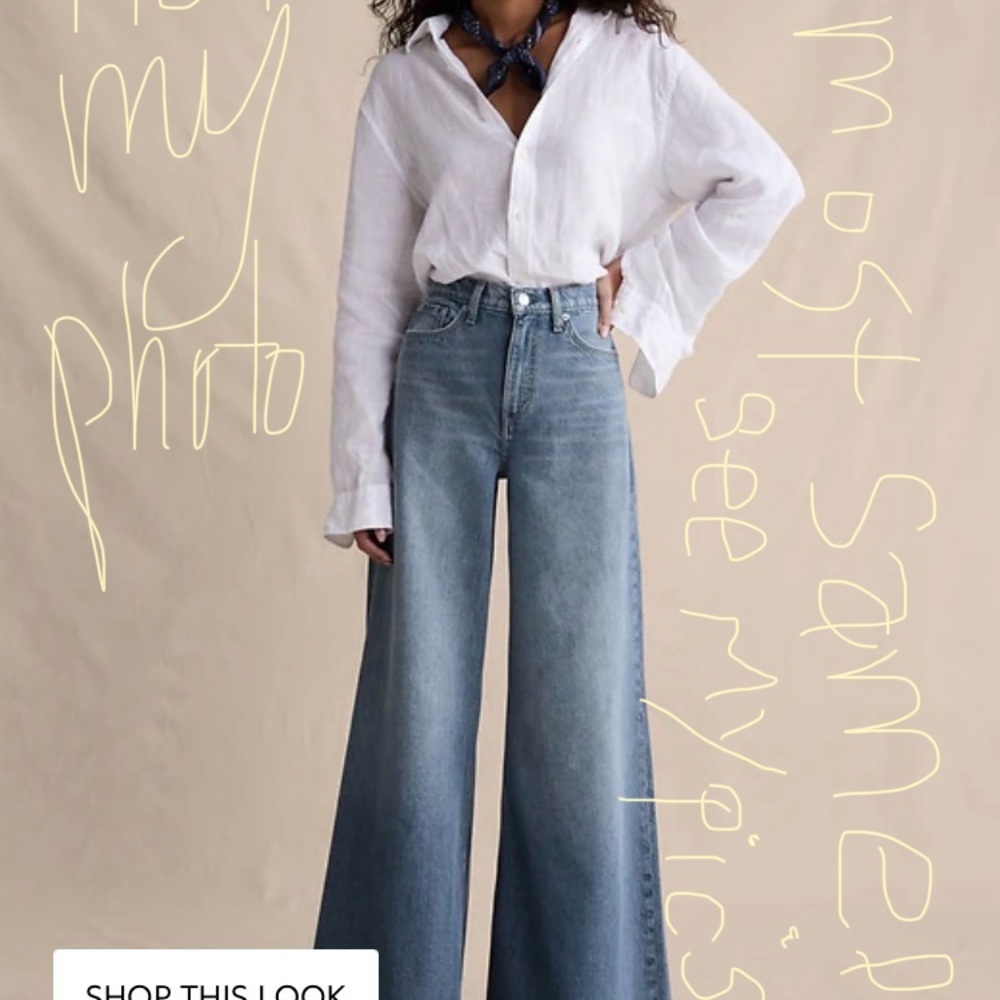 Banana Republic Wide Leg Jean, flowy and soft